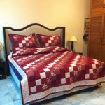 Maroon Nine Patch Quilt