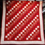 Maroon Nine Patch Quilt